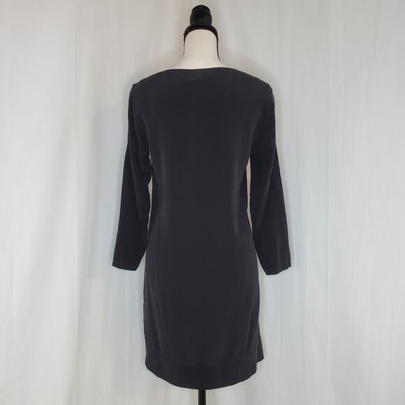 AllSaints Black Neely Silk Dress Size 2 - Picture 4 of 12